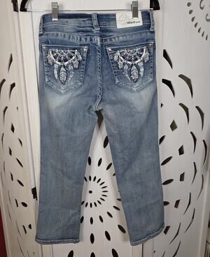 Grace In LA Jeans Distressed Bling Capris Size 25